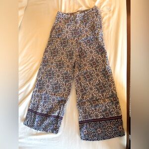 Loft Floral Patterned Wide-Leg Pants